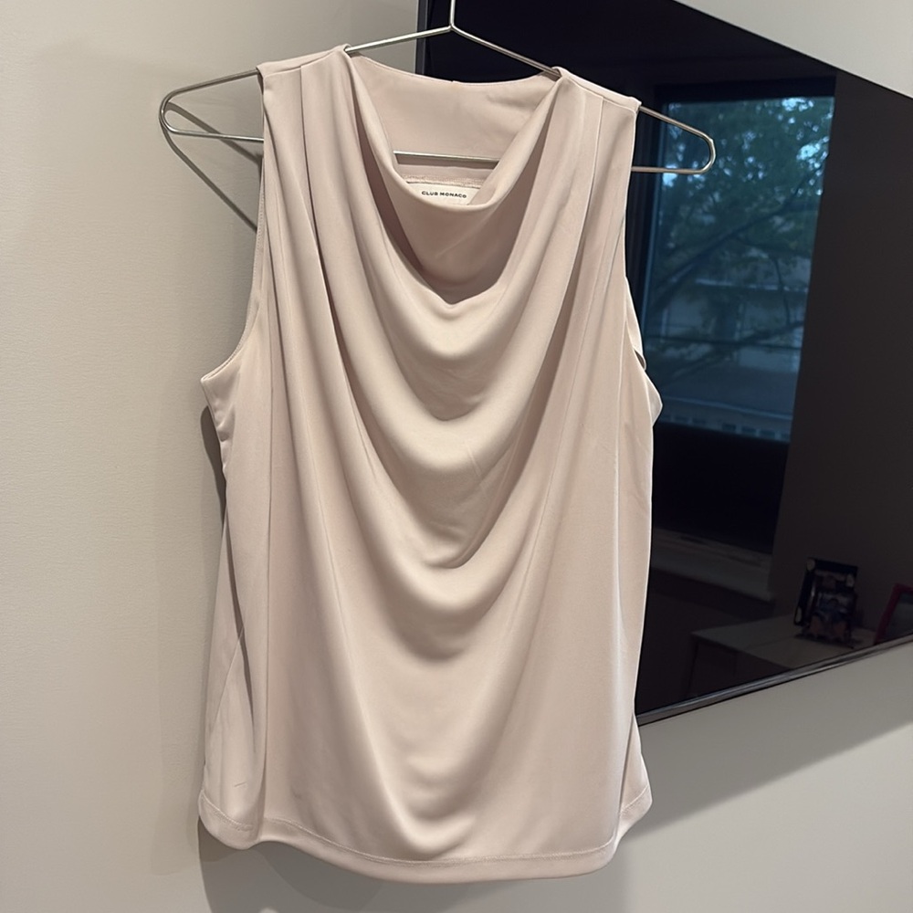 Chic Cream Drape Neck Blouse by Club Monaco size S Immaculate condition